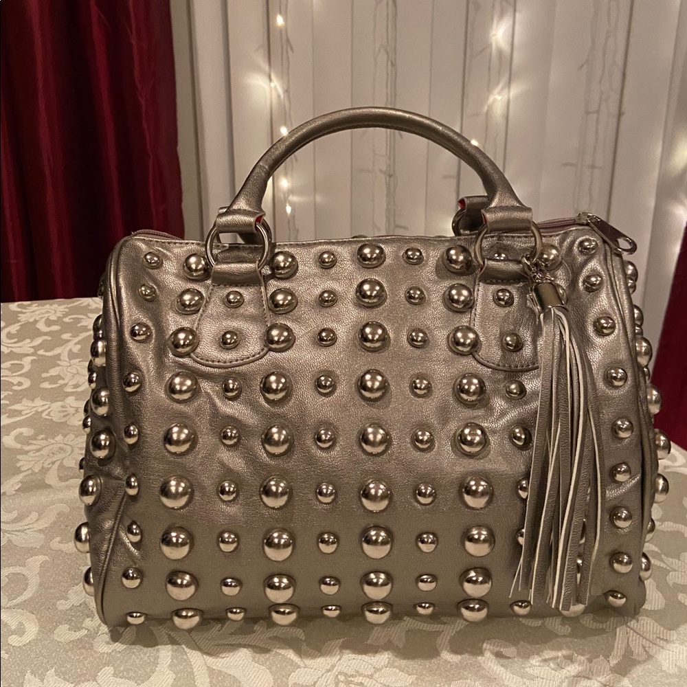 Gray Leather Handbag (Doctor’s Bag)